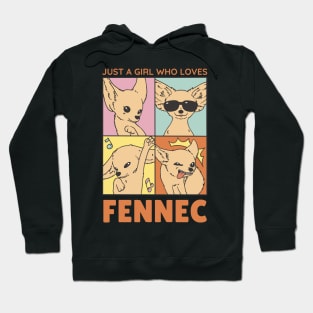 Just A Girl Who Loves Fennec Fox Vintage Retro Hoodie